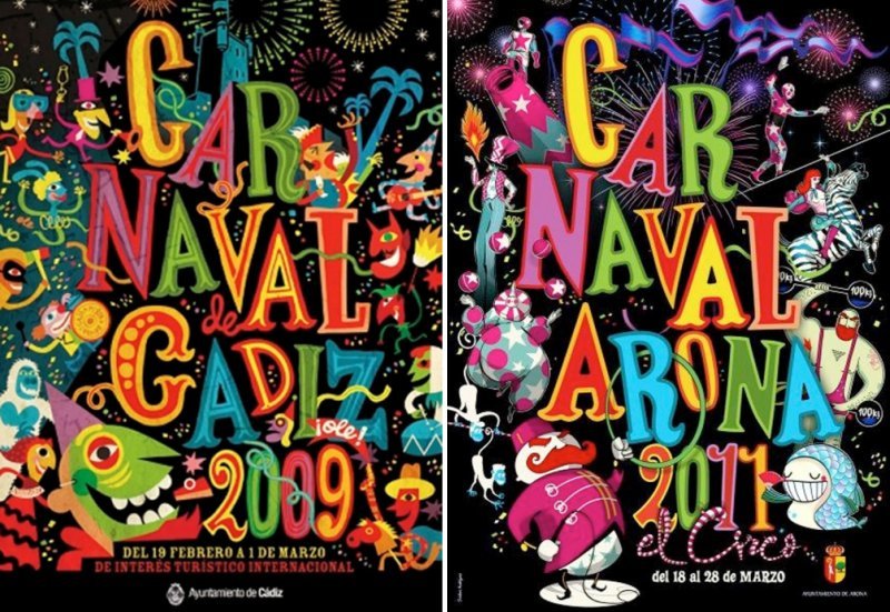 El Carnaval de Arona plagia el cartel de Cádiz del año 2009