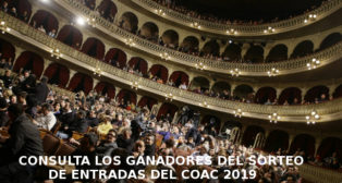 Ganadores del sorteo de entradas COAC 2019